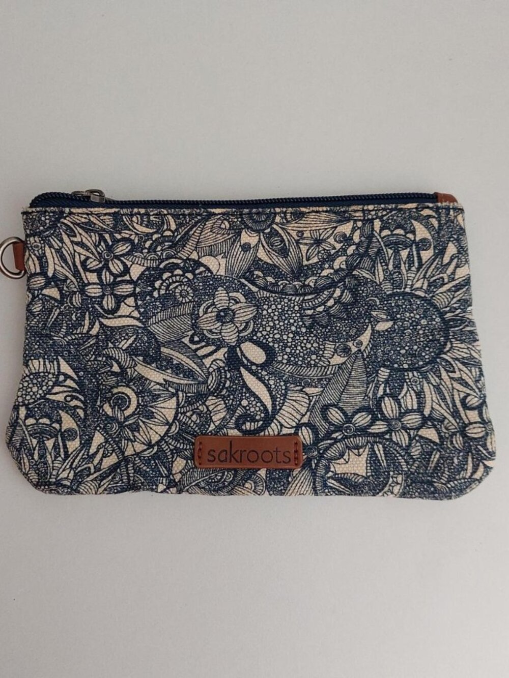 Sakroots navy floral print zip pouch cosmetic #floral #pouches